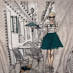 BNWT vtg deadstock 2002 style&co mcbling paris hilton bling graphic tee, sz pxs